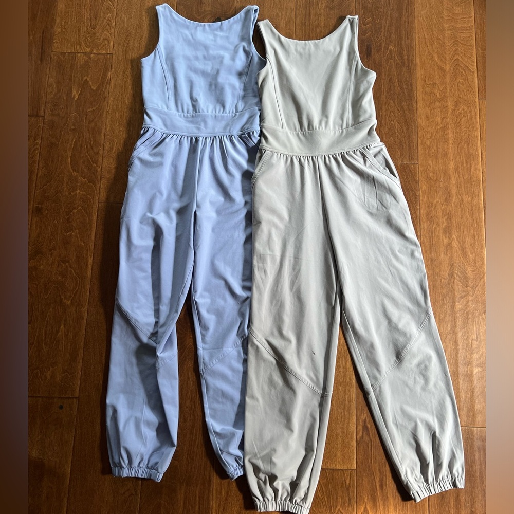 Abercrombie Kids Periwinkle and Light Gray/Tan Rompers